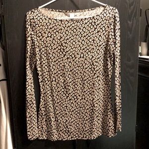 Diane Von Furstenberg Leopard Long Sleeve Sarita Knit Top, M, NWT
